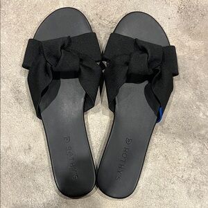 Rothy's Elegant Black Bow Sandals